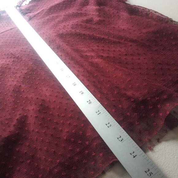Jolie & Joy Burgundy Lace Mesh Blouse women's size S - Picture 13 of 16
